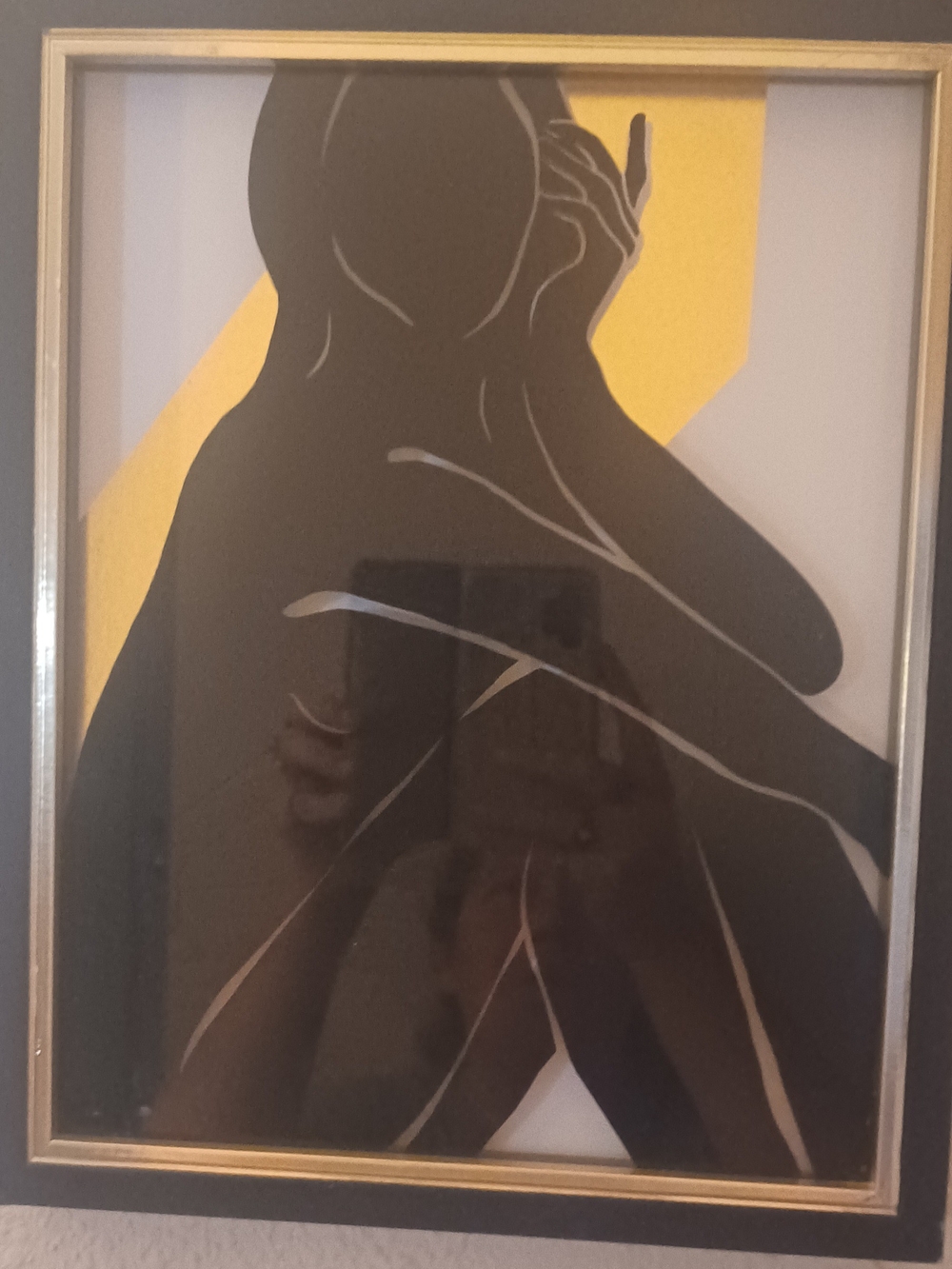 Black and Gold Abstract Silhouette Wall Art - Framed Home Art